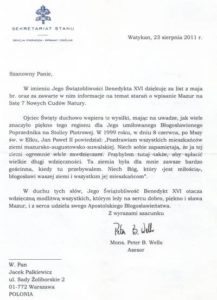 Pope Benedict XVI supports Masurian Lake District